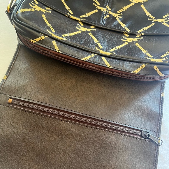 Longchamp Horse & Buckle Logo print Vintage Leather Crossbody. - Picture 16 of 16